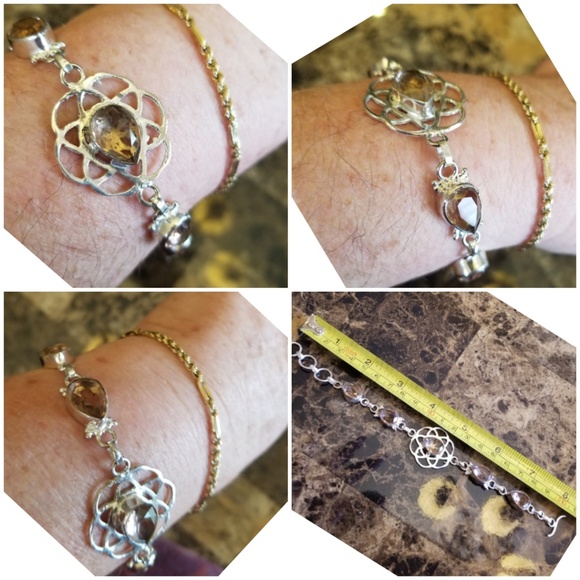 Genuine, Natural Morganite Bracelet 8" long - Picture 3 of 5